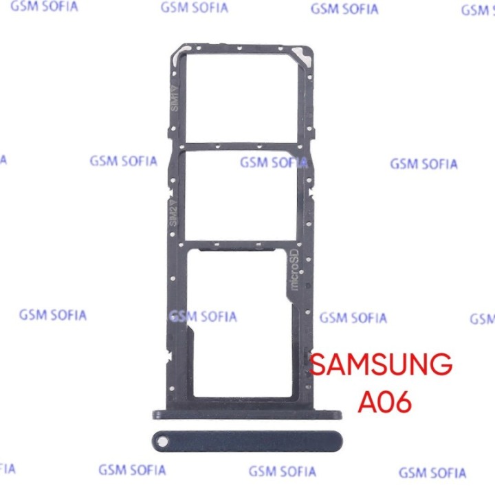 Bandeja sim+Micro SD para Samsung Galaxy A06 / A065F - Negro