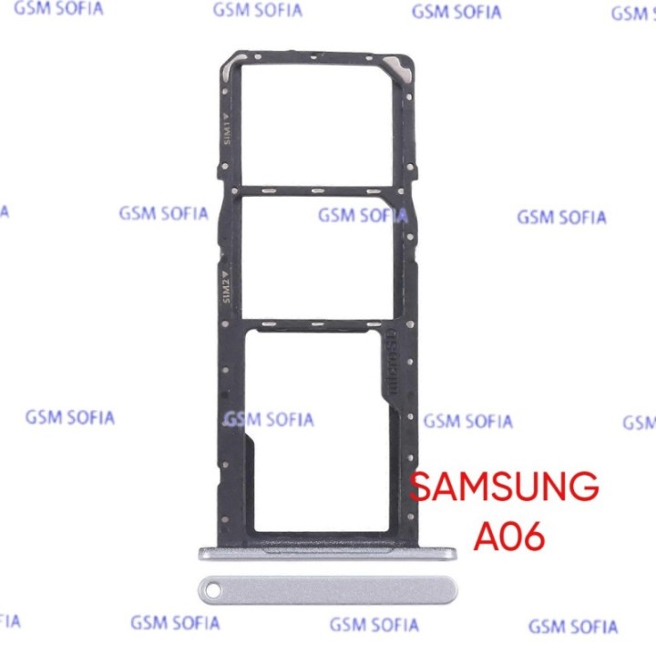 Bandeja sim+Micro SD para Samsung Galaxy A06 / A065F - Plata
