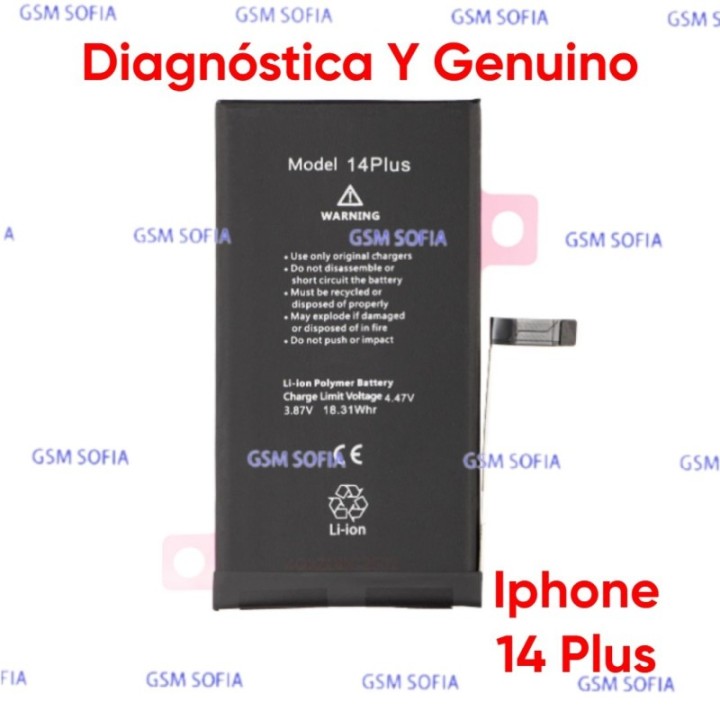 Bateria Diagnóstica Y Genuino Para Iphone 14 plus