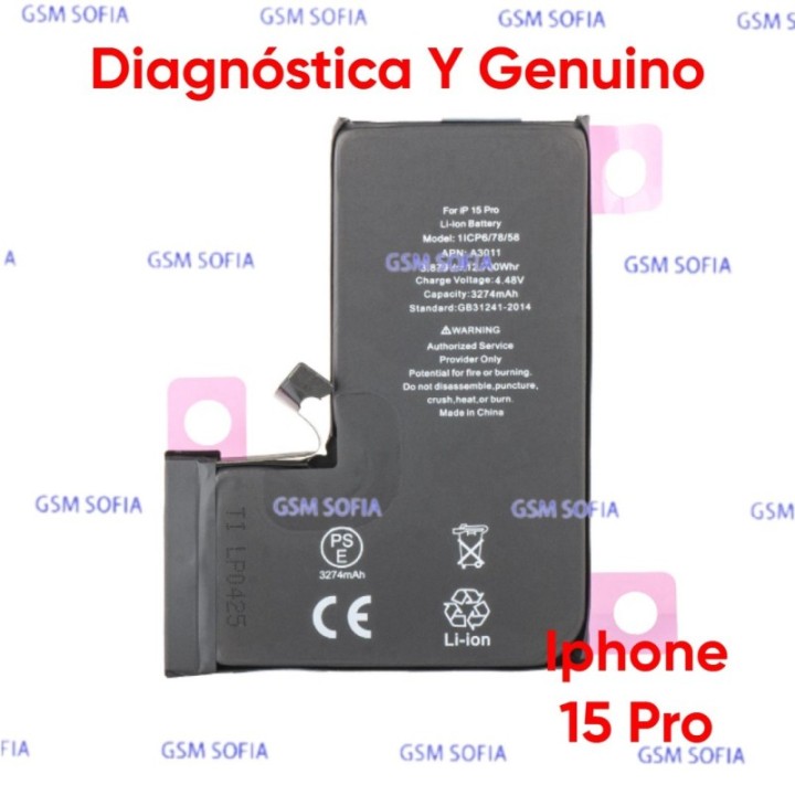 Bateria Diagnóstica Y Genuino Para Iphone 15 pro