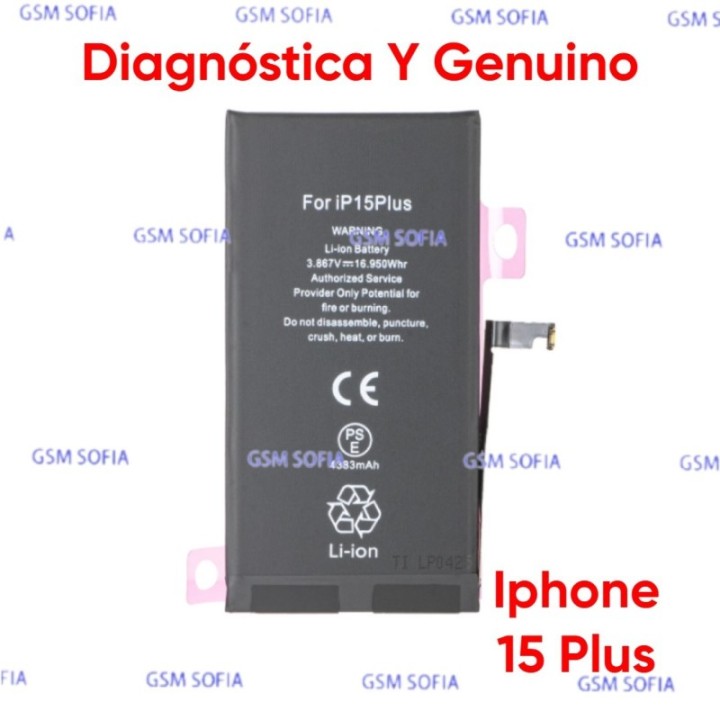 Bateria Diagnóstica Y Genuino Para Iphone 15 plus