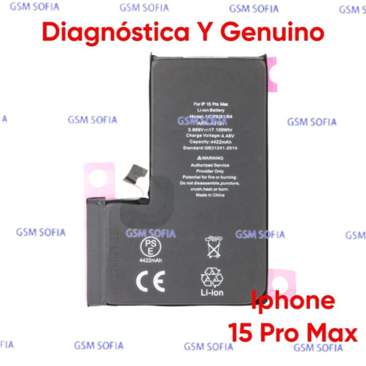 Bateria Diagnóstica Y Genuino Para Iphone 15 pro max