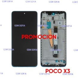 Pantalla Completa ORI CON MARCO Para Xiaomi Poco X3 / X3 Pro / X3 Nfc - Azul