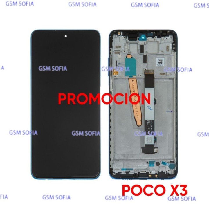 Pantalla Completa ORI CON MARCO Para Xiaomi Poco X3 / X3 Pro / X3 Nfc - Azul