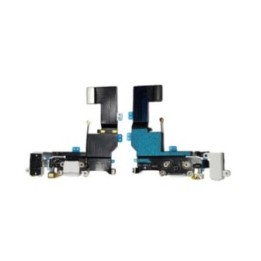 Flex con conector de carga datos y accesorios conector jack blanco,micrófono para iPhone 5S