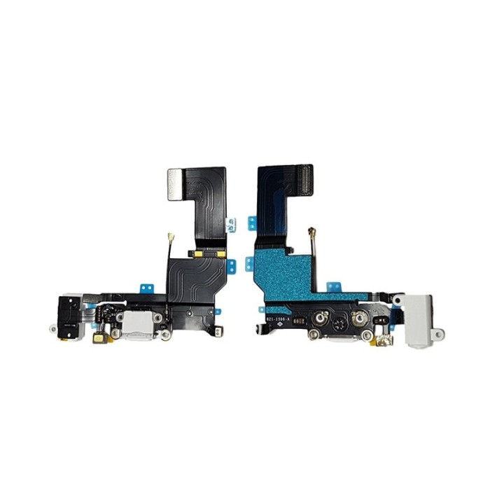 Flex con conector de carga datos y accesorios conector jack blanco,micrófono para iPhone 5S
